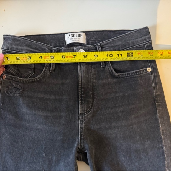 Agolde Pinch Waist Skinny Jeans Grey High Rise Stretch Denim Womens Size 27 B467 - Picture 14 of 16